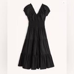 Abercrombie and Fitch Black Smocked Waist Dress